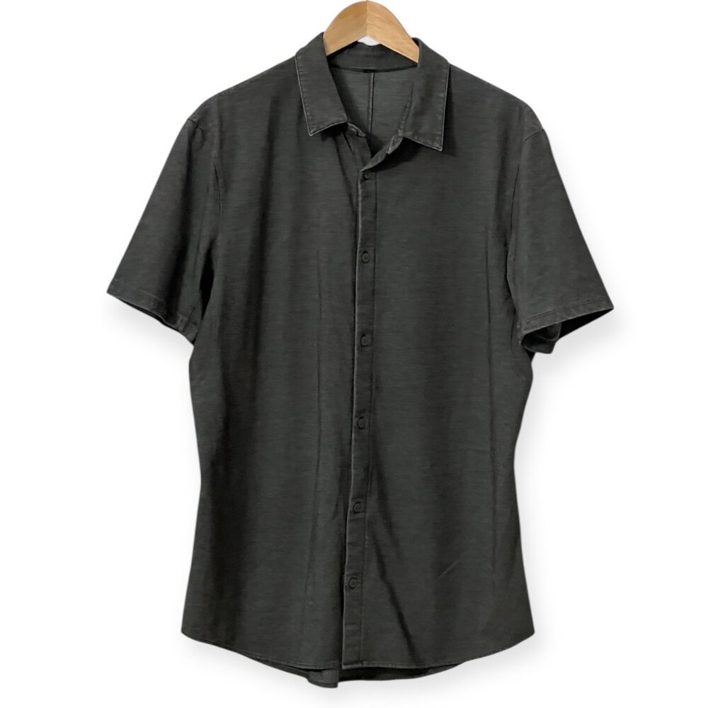 Lululemon Gray Short Sleeve Button Front Shirt Men’s Active Casual Athleisure M